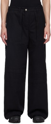 BRYAN JIMENÈZ SSENSE Exclusive Black Pleat Trousers