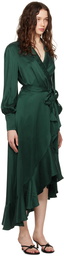 ZIMMERMANN Green Wrap Midi Dress