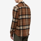 YMC Men's Wool Check Shirt in Brown