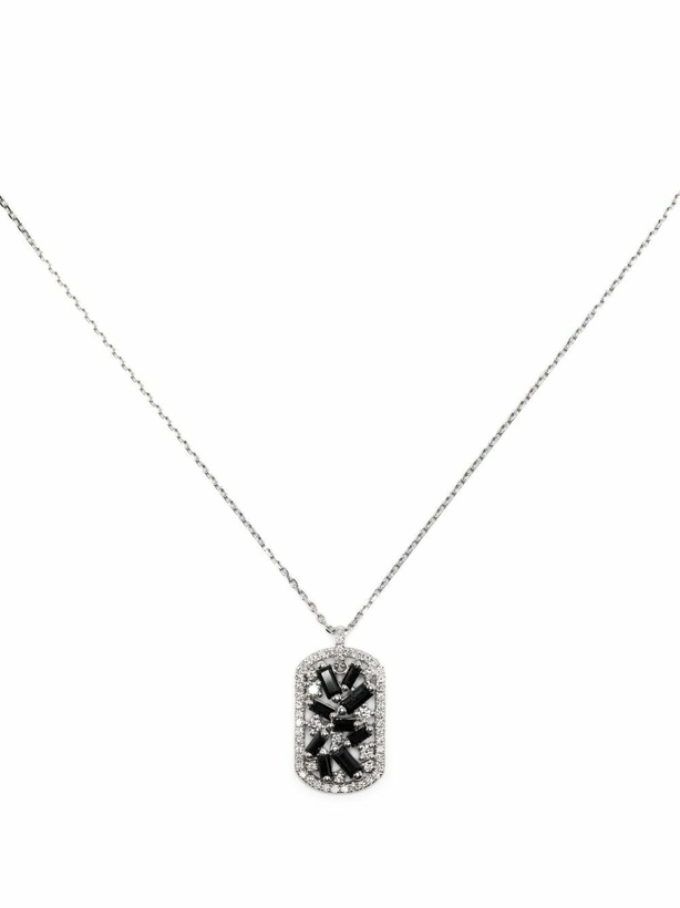 Photo: Suzanne Kalan 18K White Gold Mini Dogtag Diamond Necklace