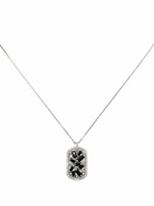 Suzanne Kalan 18K White Gold Mini Dogtag Diamond Necklace