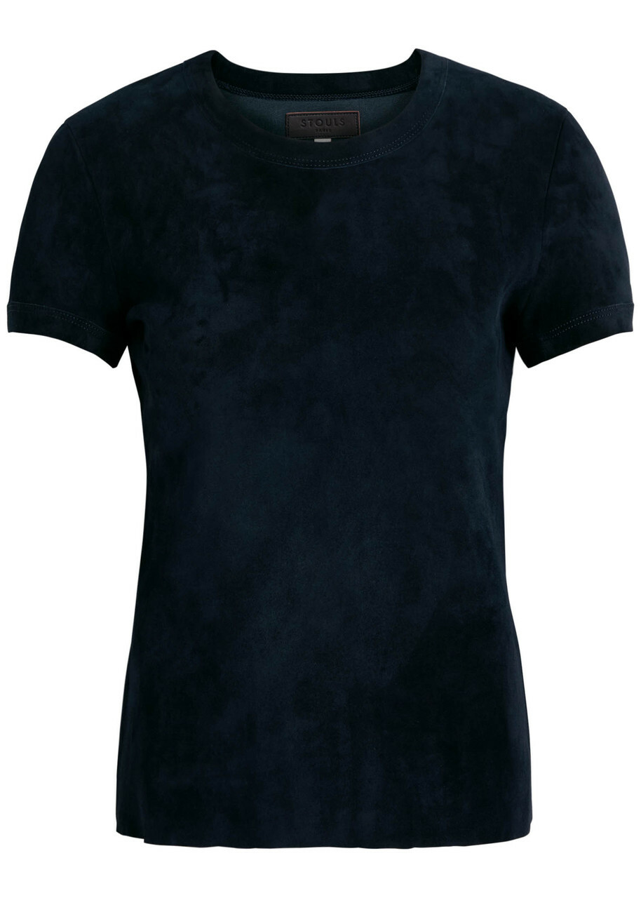 Stouls 05 Stretch-suede T-shirt Navy