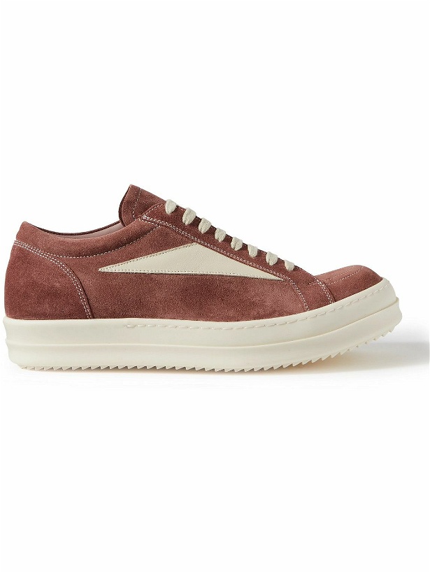 Photo: Rick Owens - Vintage Leather-Trimmed Suede Sneakers - Pink