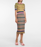 Diane von Furstenberg - Rosa ribbed knit midi skirt