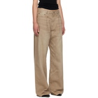 R13 Tan Damon Pleated Jeans