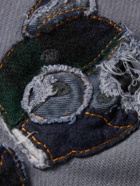 Palm Angels - Logo-Print Appliquéd Cotton-Jersey Sweatshirt - Blue