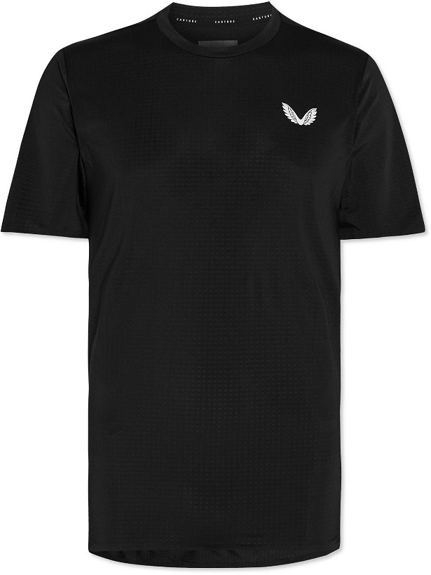 Photo: Castore - Logo-Print Mesh-Panelled Perforated Stretch-Jersey T-Shirt - Black