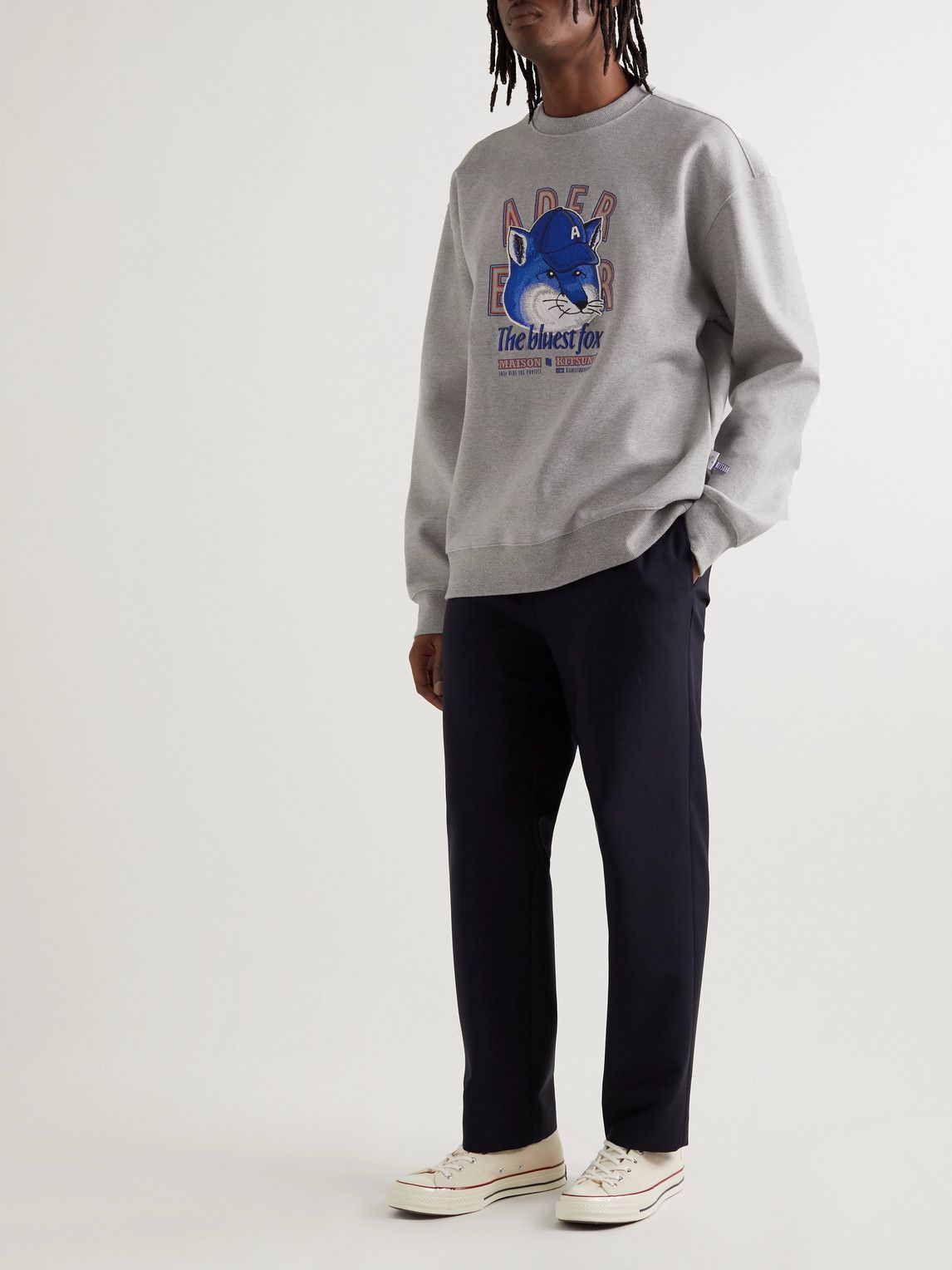 Maison Kitsuné - Ader Error Oversized The Bluest Fox Appliquéd Cotton-Blend  Jersey Sweatshirt - Unknown