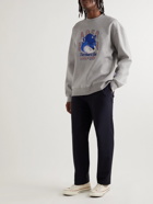 Maison Kitsuné - Ader Error Oversized The Bluest Fox Appliquéd Cotton-Blend Jersey Sweatshirt - Unknown