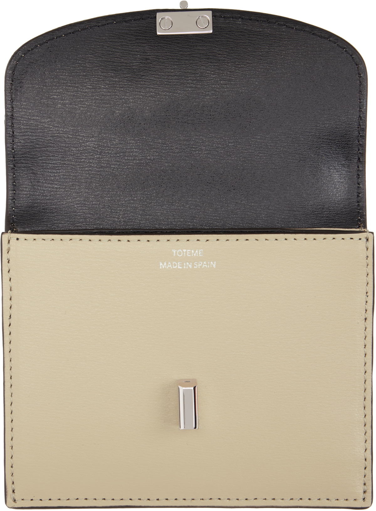 TOTEME Beige T-Lock Leather Card Holder