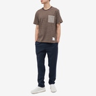 Thom Browne Men's Stripe T-Shirt in Dark Brown