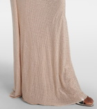 Self-Portrait Embellished caped maxi dress