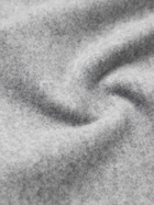 Brunello Cucinelli - Logo-Embroidered Fleece Half-Zip Sweashirt - Gray
