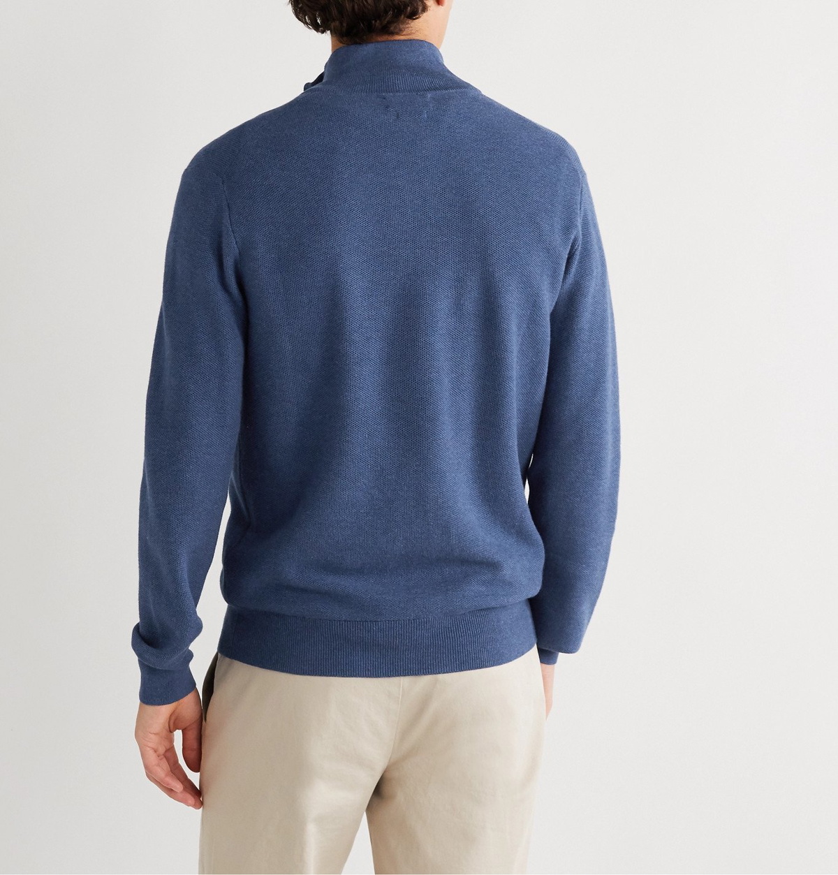 Logo cotton half-zip sweater in blue - Polo Ralph Lauren