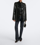 Khaite Sadie croc-effect leather coat