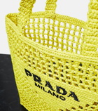 Prada Logo raffia tote bag