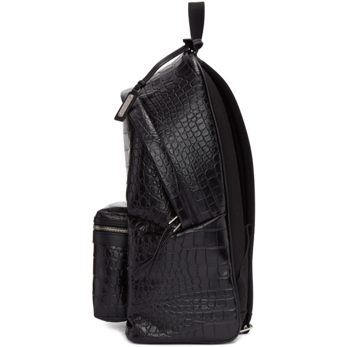 Saint laurent croc clearance backpack