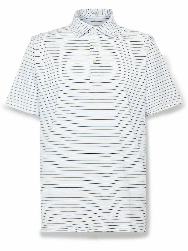 Photo: Peter Millar - Drum Striped Tech-Jersey Golf Polo Shirt - White