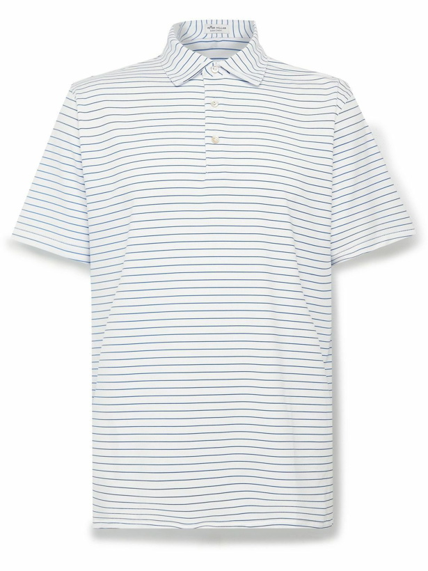 Photo: Peter Millar - Drum Striped Tech-Jersey Golf Polo Shirt - White