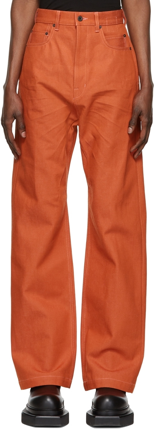 Rick Owens Orange Geth Jeans