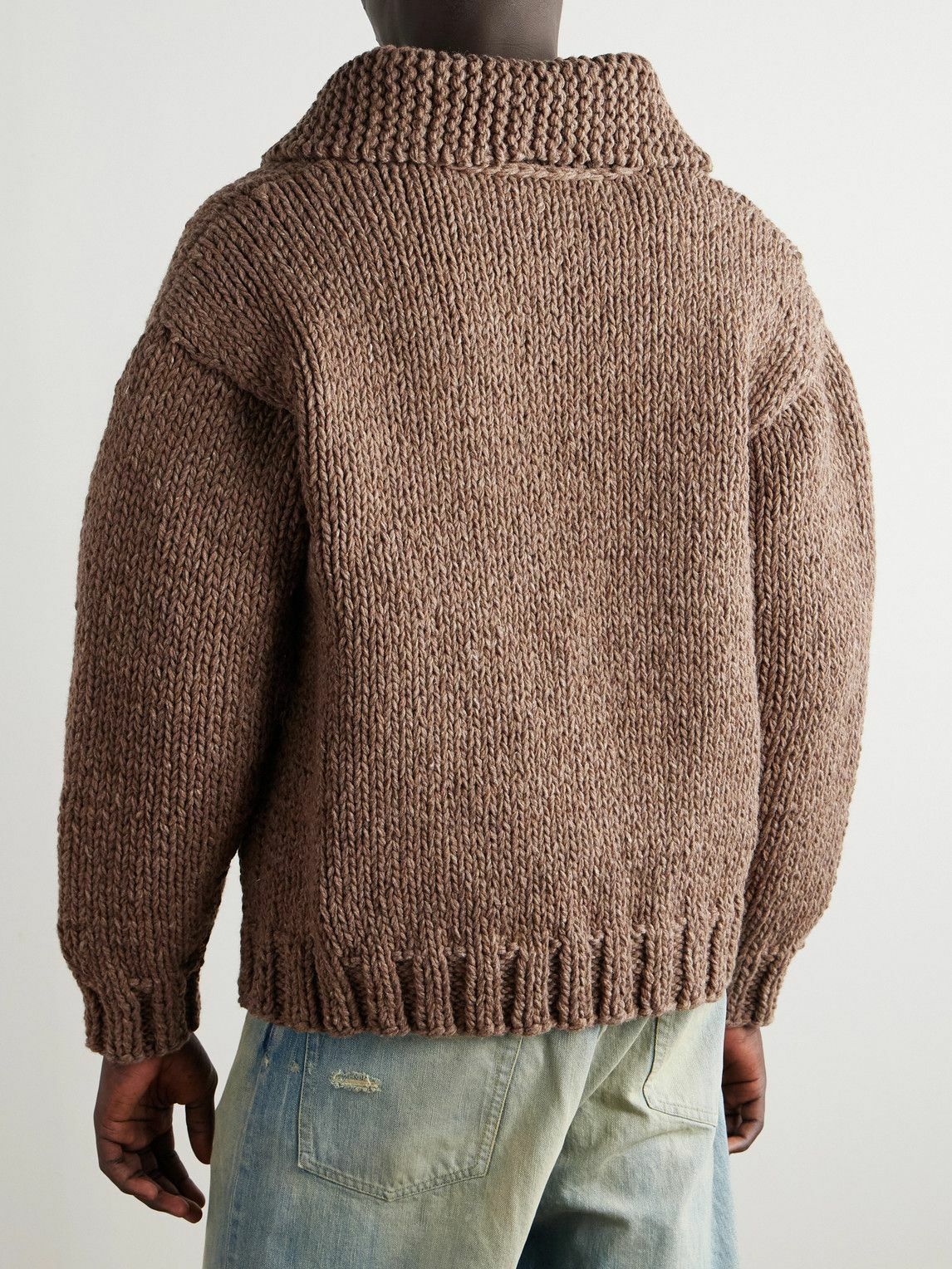 Visvim - Shawl-Collar Wool and Cashmere-Blend Cardigan - Brown