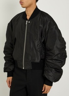 Rick Owens Secchia Silk Bomber Jacket Black