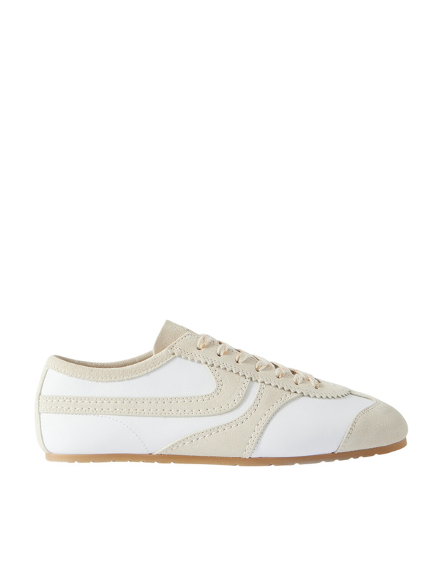 Photo: Dries Van Noten - Suede-Trimmed Leather Sneakers - White