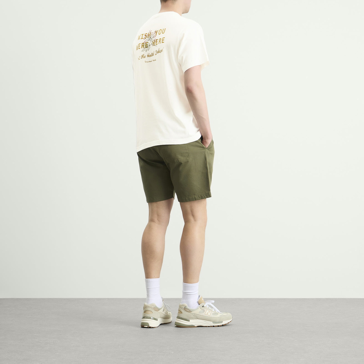 Universal Works Men's Wish You Were Here T-Shirt in Ecru