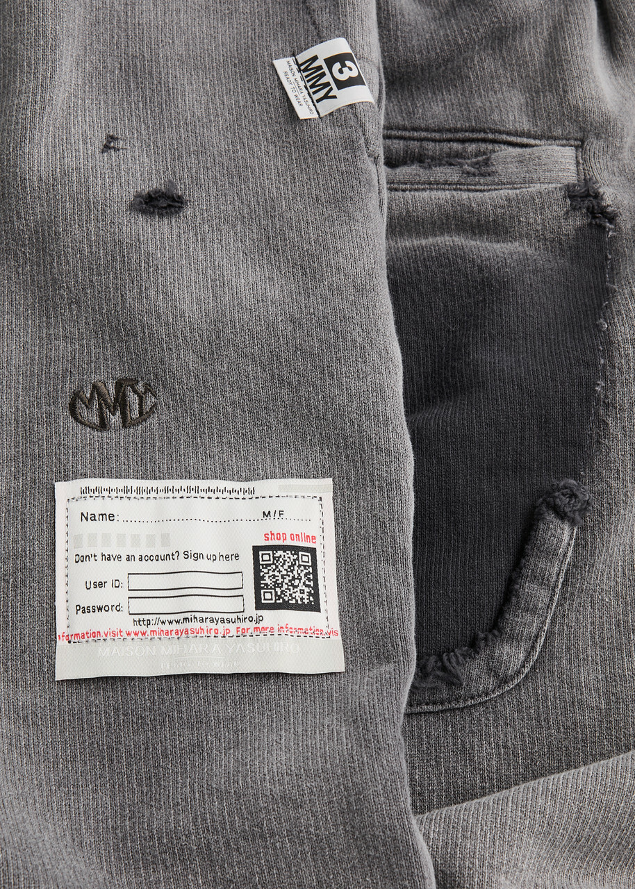 Maison mihara yasuhiro Sun Faded Like Distressed Cotton Sweatpants Black