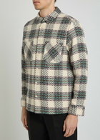 Wax London Whiting Checked Cotton-blend Overshirt Green