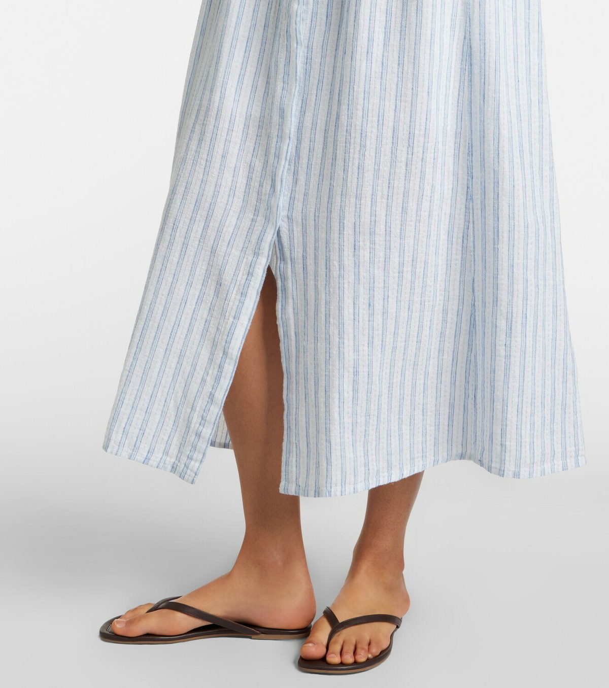 Velvet Saron striped cotton and linen shirt dress