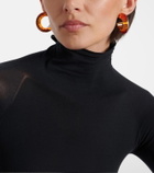 Alaïa Edge leopard-print hoop earrings