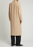 Harris Wharf London Double-breasted Cloqué Coat Beige
