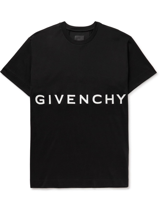 Photo: Givenchy - Logo-Embroidered Cotton-Jersey T-Shirt - Black