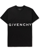 Givenchy - Logo-Embroidered Cotton-Jersey T-Shirt - Black