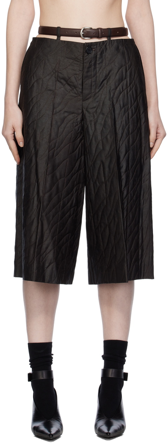 UMBER POSTPAST Brown Mud-Dyed Shorts