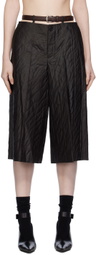 UMBER POSTPAST Brown Mud-Dyed Shorts