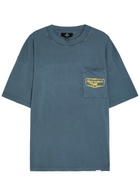 Represent Nothing Faster Printed Cotton T-shirt Indigo