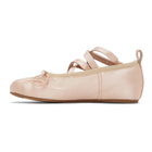Simone Rocha Pink Satin Crisscross Ballerina Flats