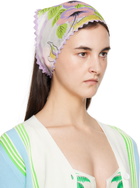 Anna Sui Purple & White Florida Silk Voile Headscarf