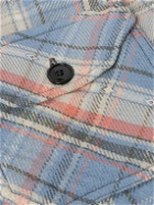 Greg Lauren - Checked Cotton-Flannel Overshirt - Blue