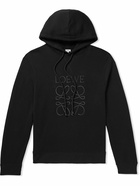 Loewe - Logo-Embroidered Cotton-Jersey Hoodie - Black