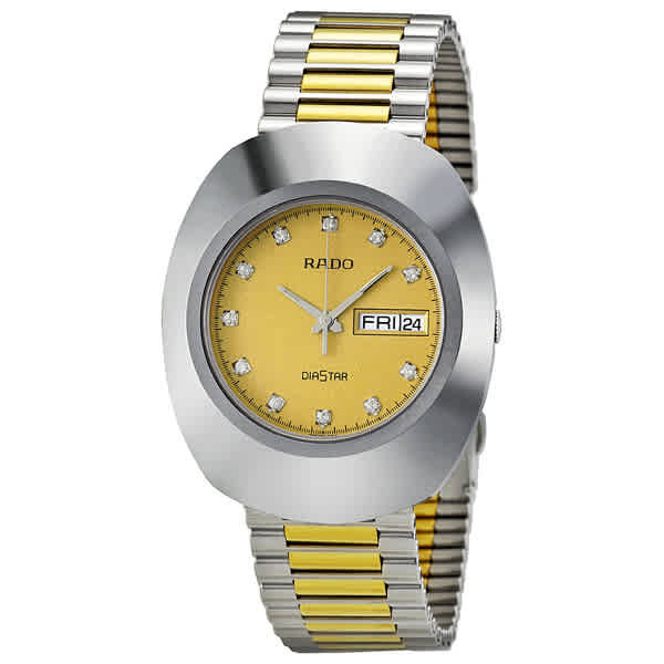 Rado The Original Quartz Gold Dial Mens Watch R12391633 Rado