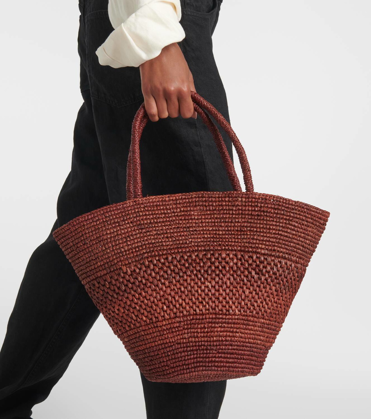 美品　THE ROW EMILIE カゴバッグ The Row Emilie raffia basket bag The Row