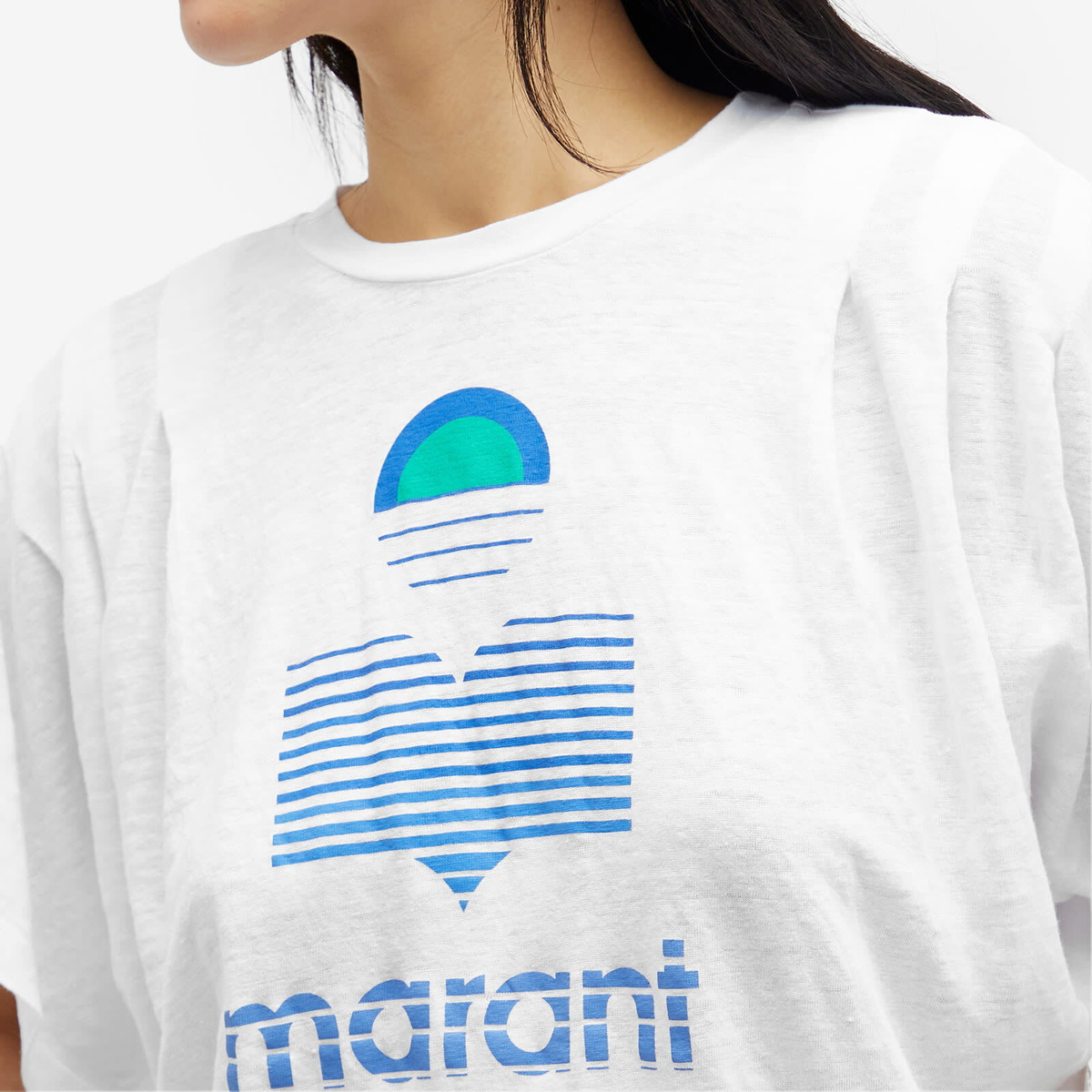 Tシャツ・カットソー ISABEL MARANT ETOILE KYANZA TSHIRT (TS0048FBB1N17E 01BK) Isabel Marant Étoile Women's Kyanza tshirt in White Isabel
