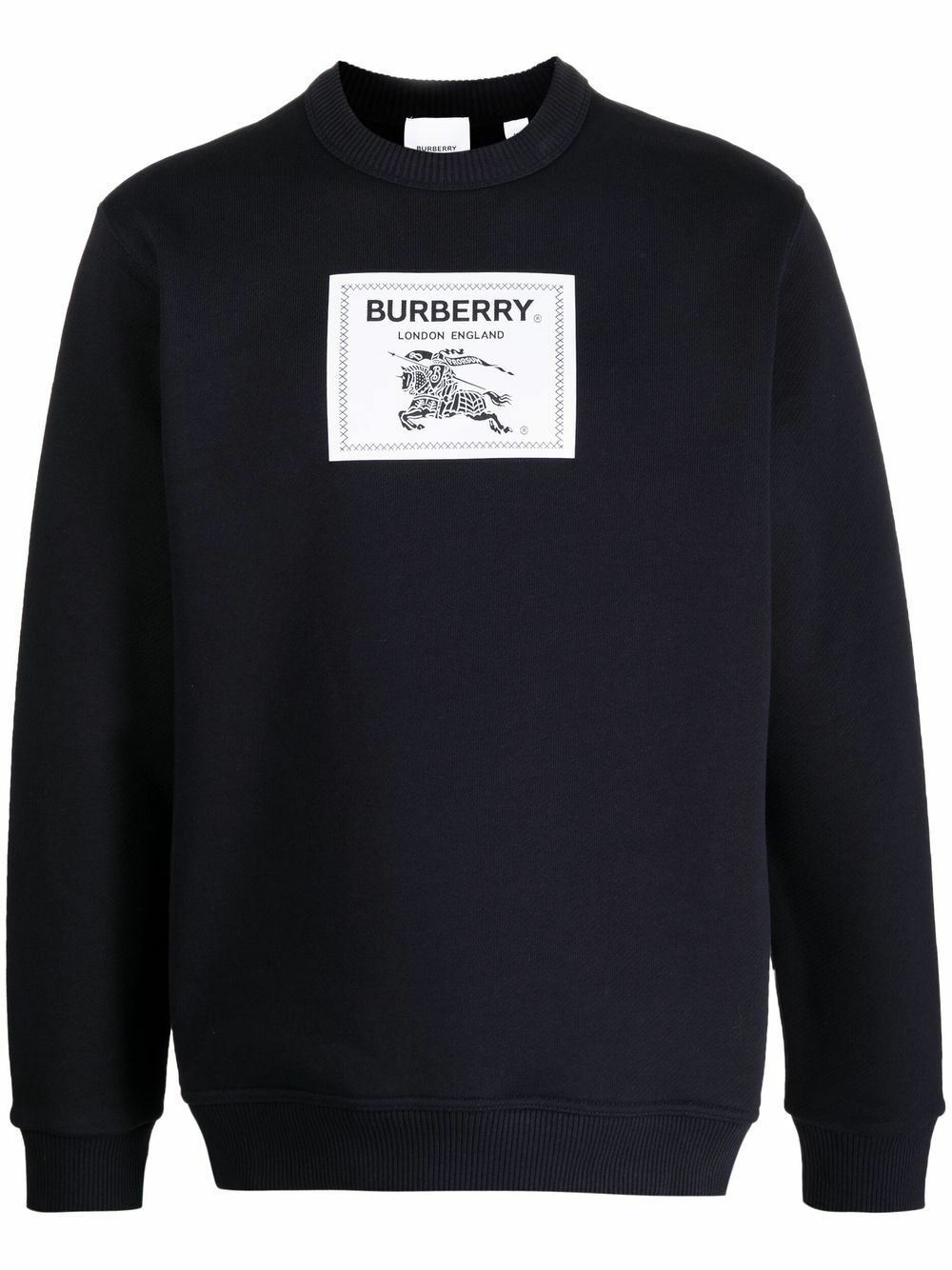 【BURBERRY】LOGO SWEATSHIRT Burberry Logo Print Cotton Sweatshirt Black - POIZON