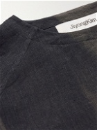 JiyongKim - Sun-Faded Linen-Canvas T-Shirt - Black