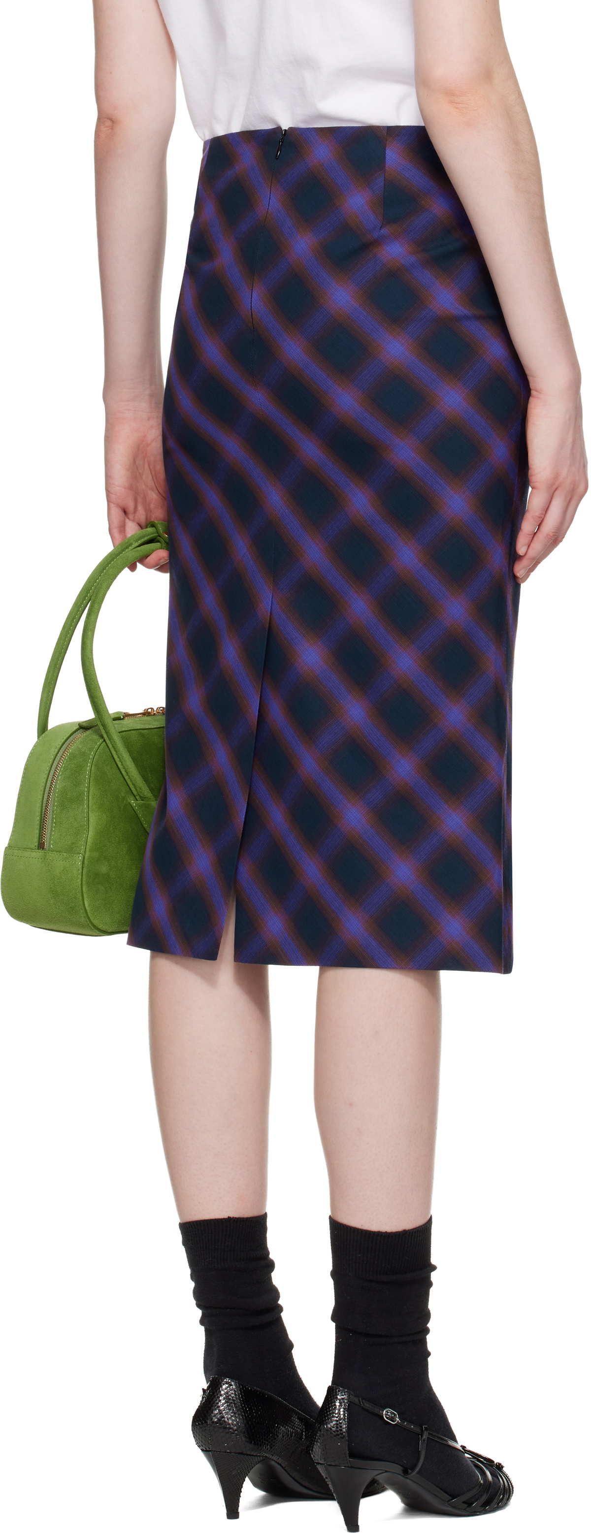 SHUSHU/TONG Purple Trumpet Hem Midi Skirt