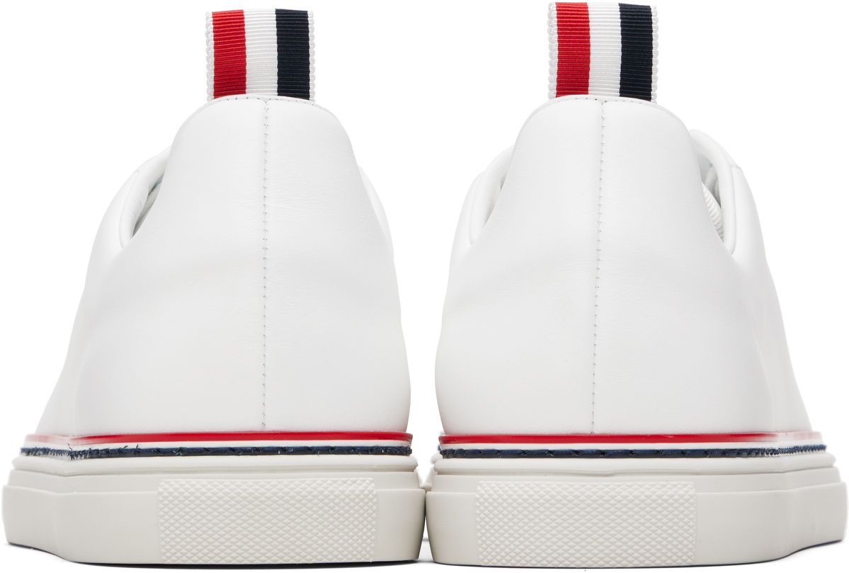 Thom Browne White Vitello Calf Tennis Sneakers