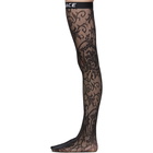 Versace Underwear Black Logo Band Lace Stockings